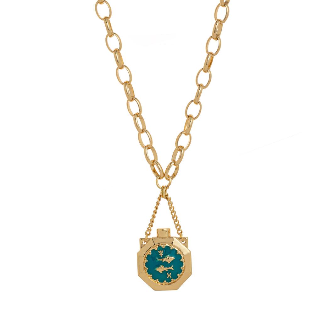 Twelve Constellations Wishing Bottle Necklace Colored Drip Pendant Cat Ear Water Bottle Pendant Design Sense Heavy Industry Sweater Chain Women