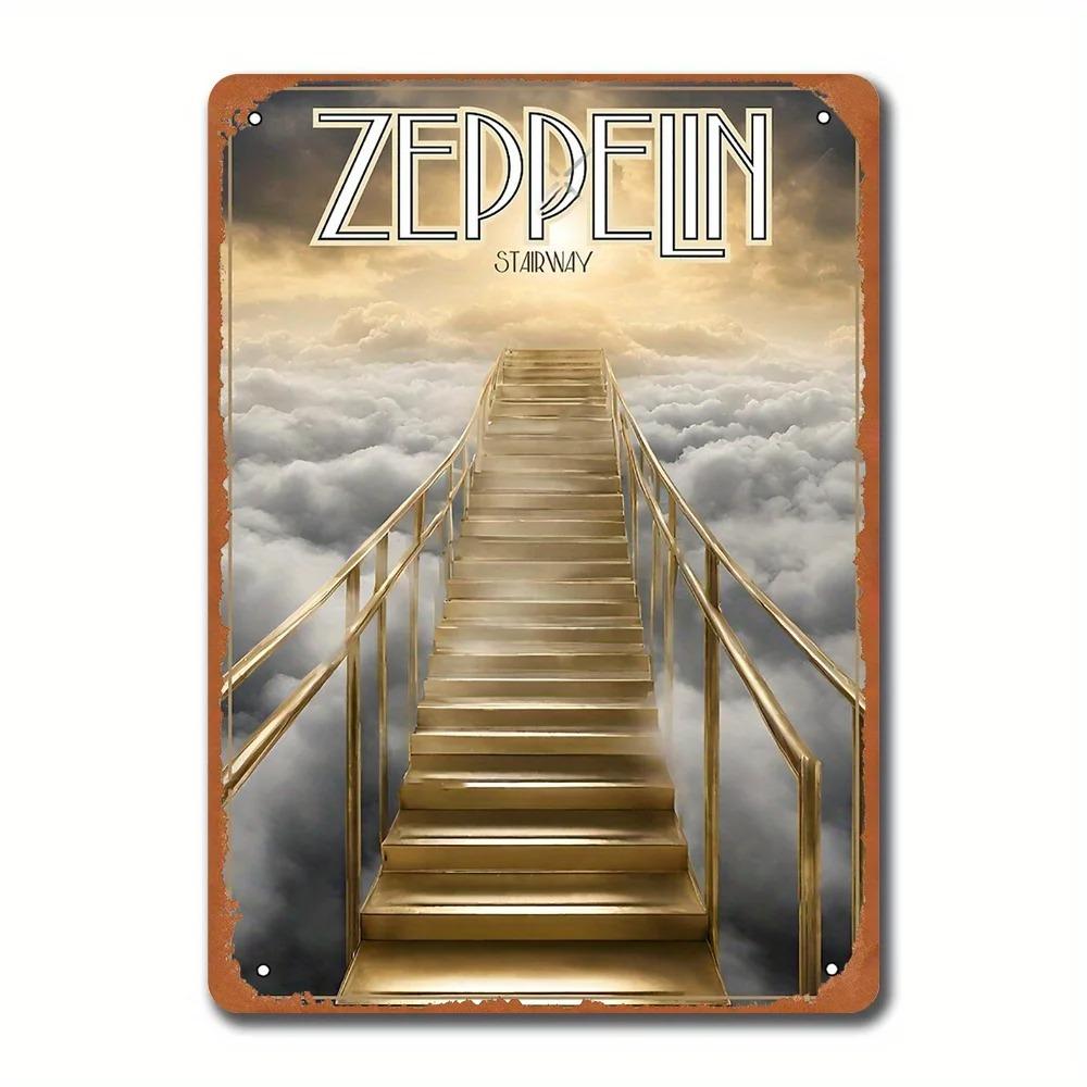LEDZEPPELINARTZ Zeppelin Taevasse Viiv Raudne Märk | Vintaažne Seinakujundus | Maameelne Rippuv Kunst Kohvikutele ja Sise/Välisbaaridele