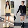 SPAO Vintage Red Cable Knit Cardigan