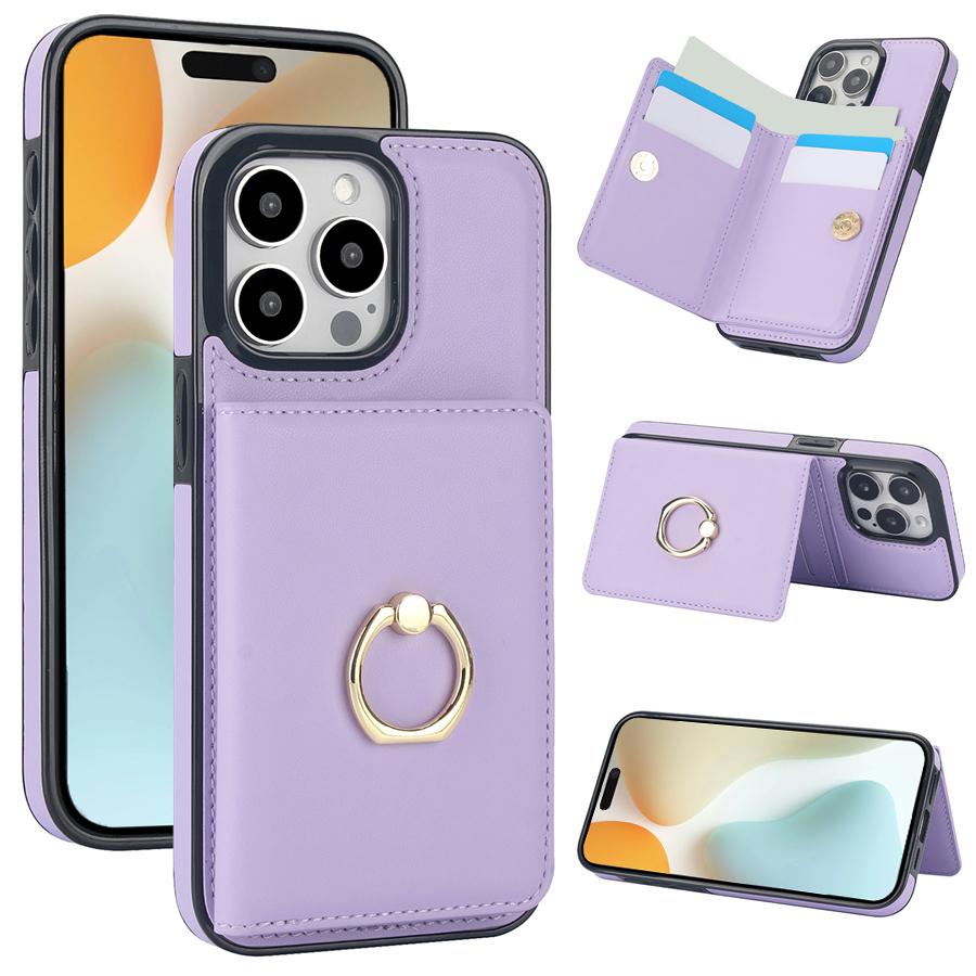 Wallet Card Slot RFID Blocking Kickstand Magnetic 360° Flip Leather Case For iPhone 17 Pro Max Air 16e 15 Plus 14 13 12 11 XR 8