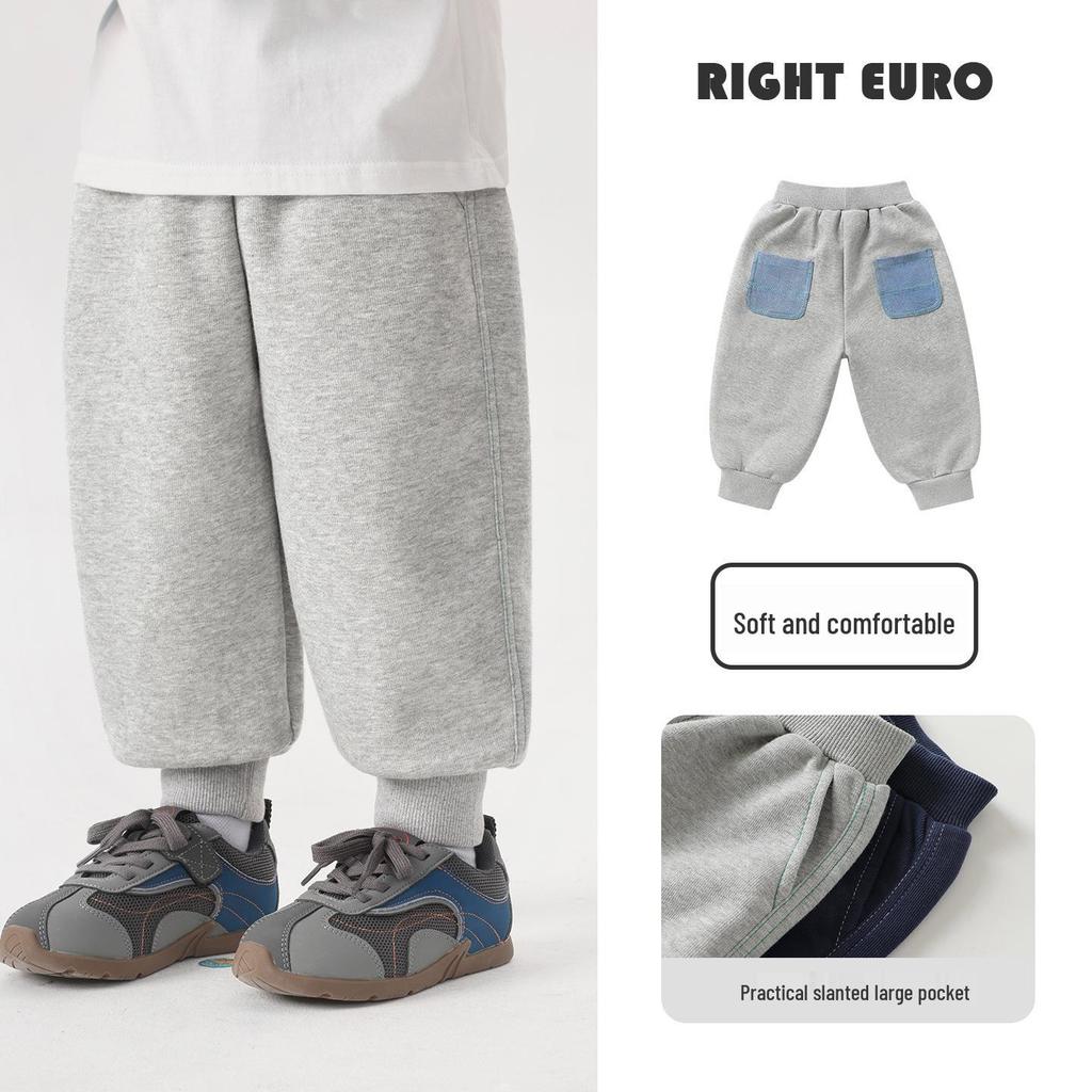 2026 European Boys' Trendy Sweatpants - Spring/Autumn Style for Kids, Baby, and Toddlers