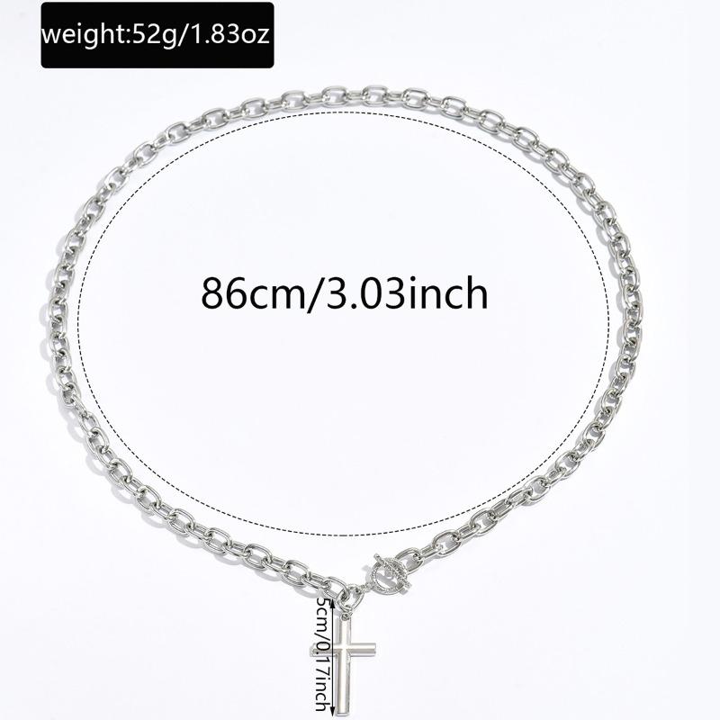 

Горячо продаваемое простое ожерелье с подвеской в виде наложенного креста, нишевое, с высоким чувством, преувеличенная толстая цепочка, чокер, аксессуары для ключицы