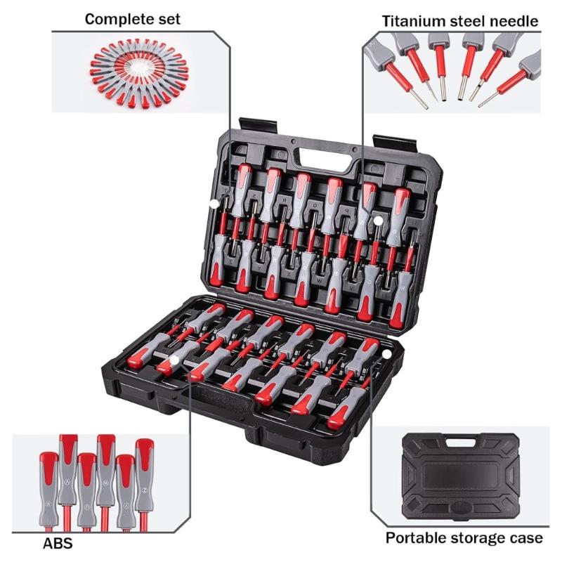 Universal Efficient Professional Car Terminal Pin Extractor Set With 26 Different Tool For Wiring Harness Disassembly