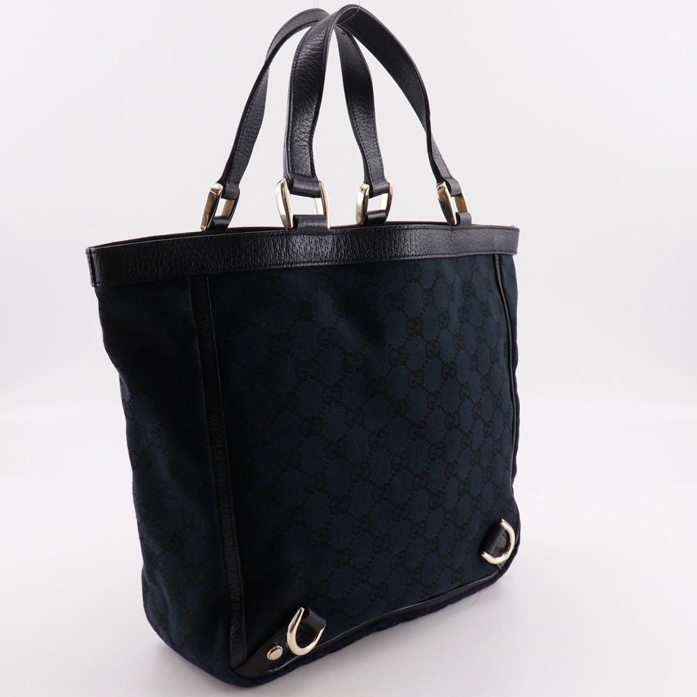 GUCCI Abbey Handbag 130739 Tote Bag black GG canvas Women Used