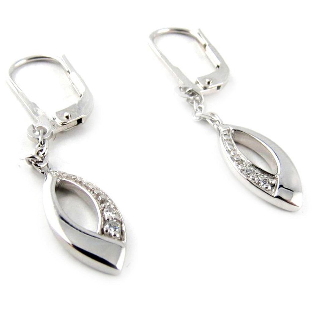 Altesse [G2267] - Boucles argent 'Scarlett' blanc