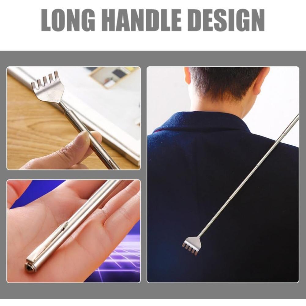 Mini Portable Back Massage Tool - Extendable & Adjustable Stainless Steel Handle for Personal Muscle Relaxation, Compact Design