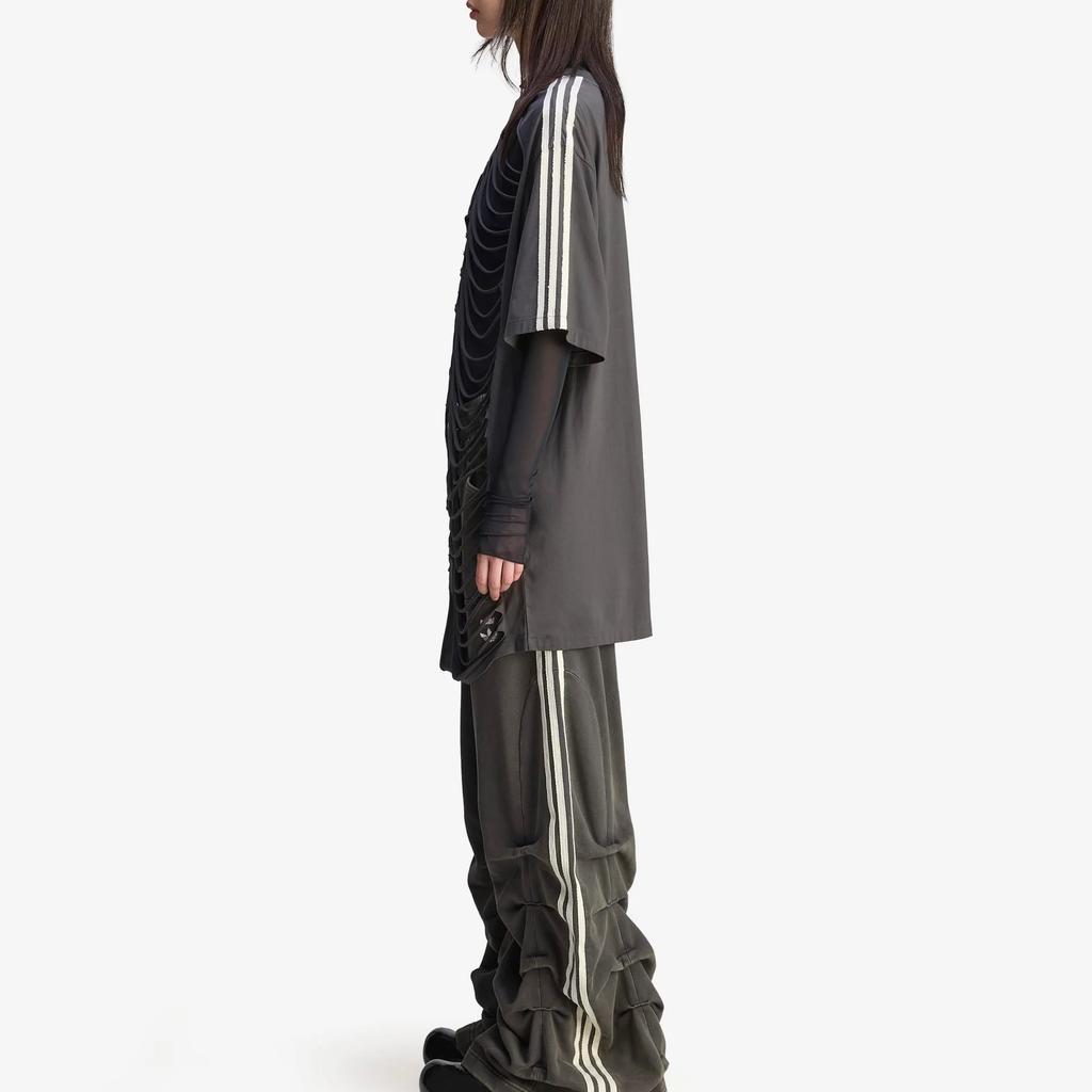 Adidas X Avavav Cut Out T-skjorte Karbon Unisex Topper Grå JP4858