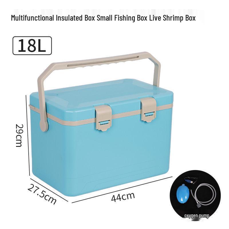 Sea Fishing Insulated Tackle Box with Oxygenator - Lightweight, Refrigerated, and Perfect for Live Shrimp.