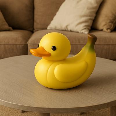 Desktop Decoration Resin Fruit Duck Statue Cute Cartoon Animal Sculpture Waterproof Creative Duck Figurine Living Room