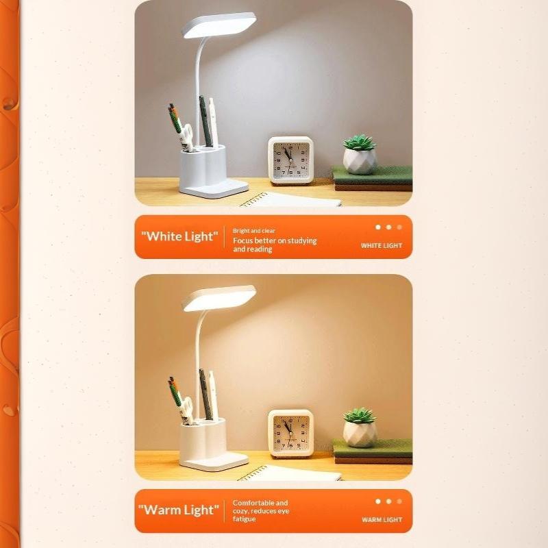 LED Desk Lamp USB Charging Portable Reading Night Light for Dorm Bedroom Bedside Student Study Lighting