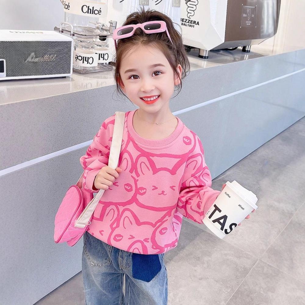 Girls Spring Autumn Stylish Loose Long Sleeve Sweatshirt Top