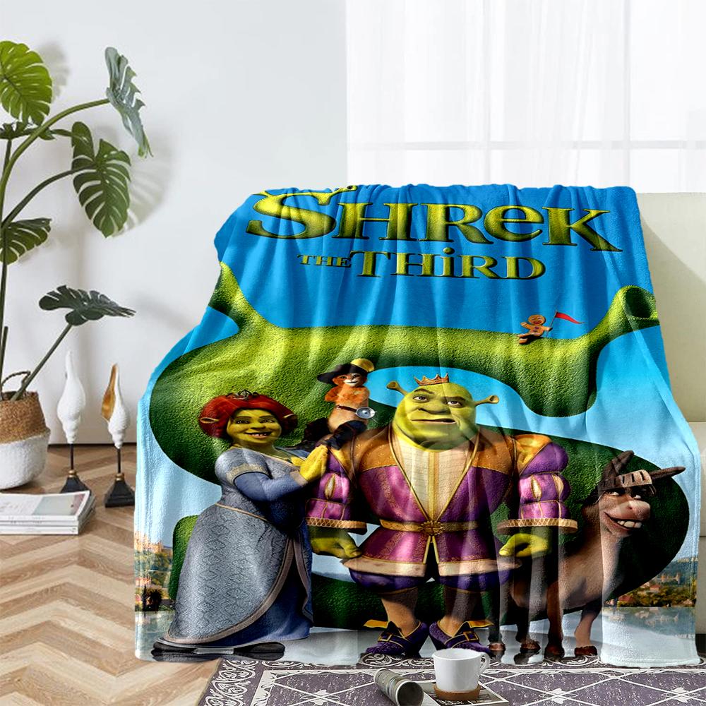 Shrek Theme Printed Blanket - Perfect for Couch, Bed, Travel & Outdoor Use | Machine Washable, Cozy & Durable.