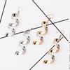 New Fashion Personality Wild Spiral Geometric Earrings Long Ring Frosted Gold And Silver Two- Wild Earrings
