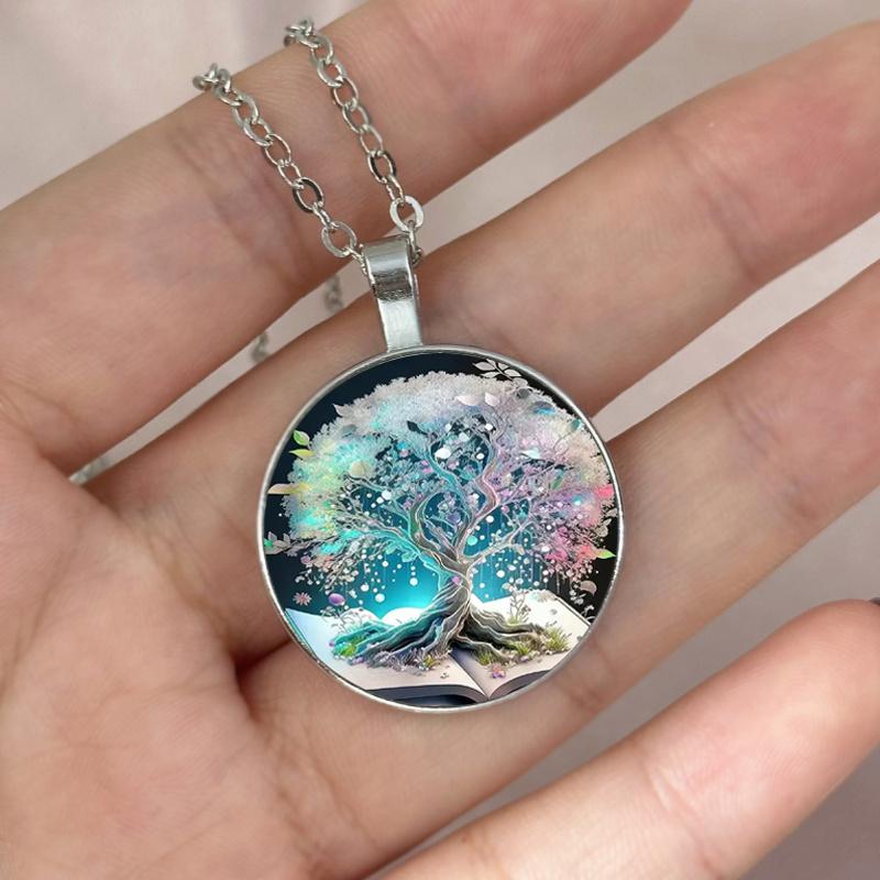 Stilvolle Lebensbaum Anhänger Halskette Jubiläum Weihnachten Verlobung Schmuck Geschenk