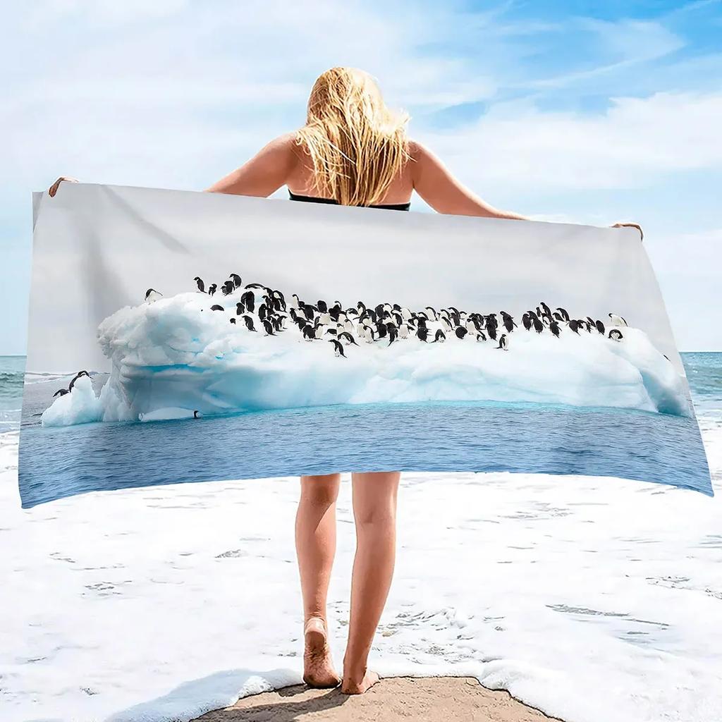 Microfiber Iceberg Beach Towel,Beach Towels Oversized, Quick Dry Sand Free Bath Towel Large, Absorbent Sup Soft Bathroom Towel
