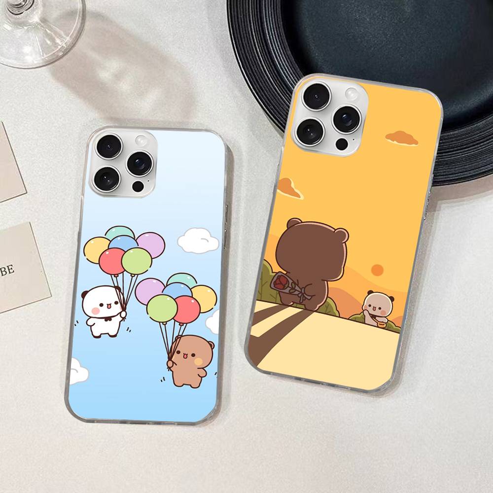 Cute Bubu Dudu Cartoon For IPhone 17 16 15 14 13 12 11 Plus Pro Max Satin Colorful Glossy Surface Phone Case