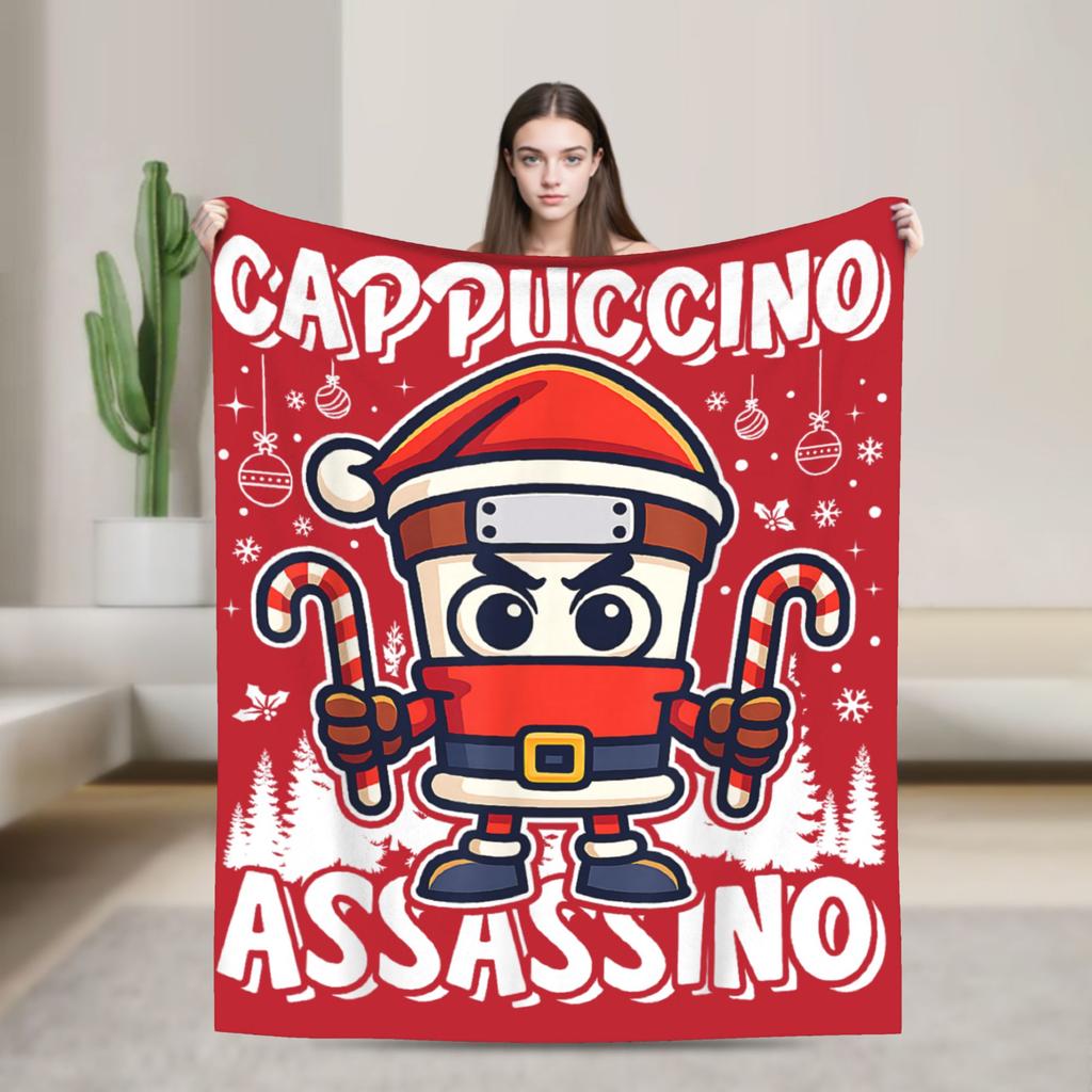 Marcus The Worm Ugly Christmas Plush Blanket Italian Brainrot Funny Throw Blankets for Home 150*125cm Ultra-Soft