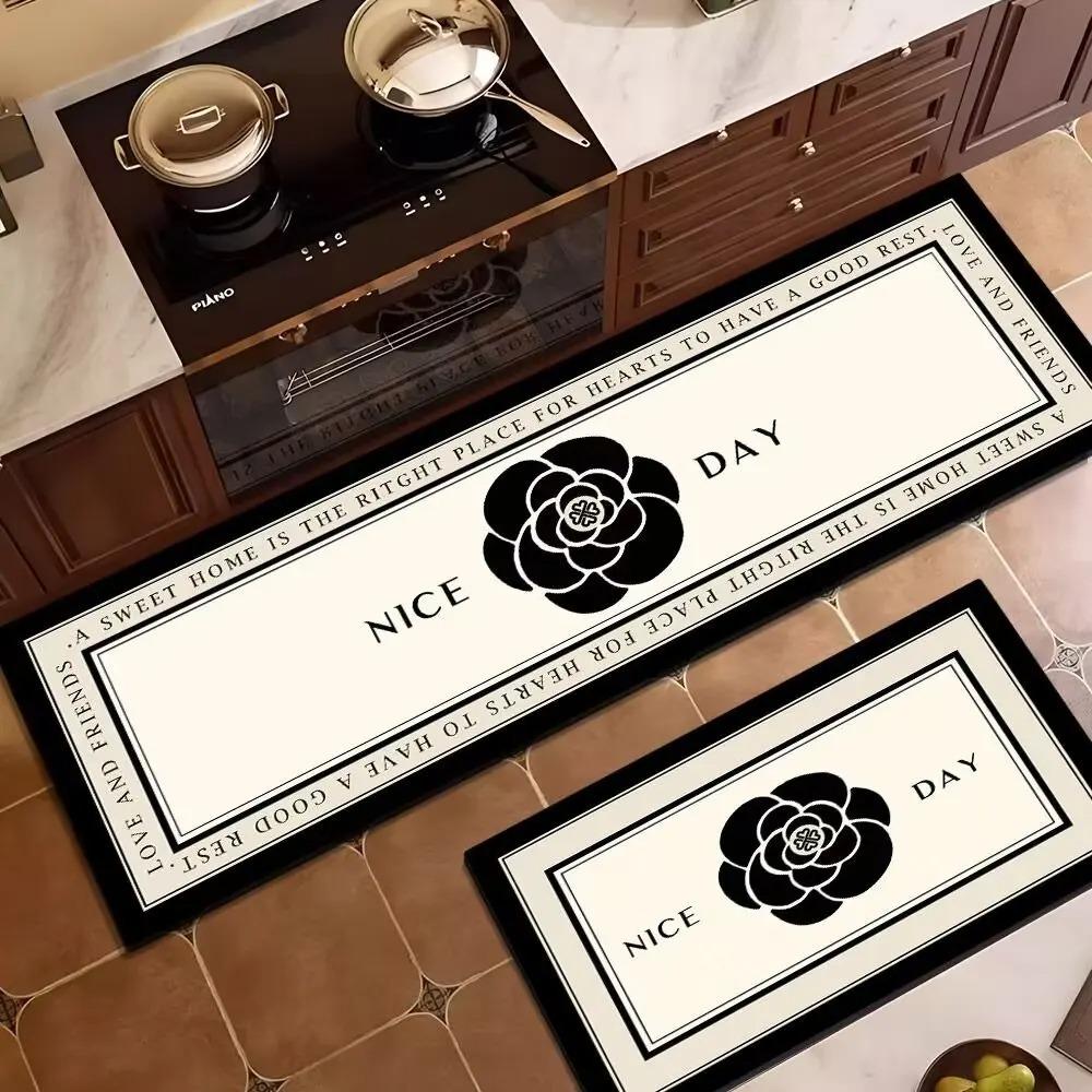 Flower Pattern Carpet Mat Rug Bowknot Typography Minimalist Modern Home Decoration Floor Mat Living Room Decoration Bedroom Rug