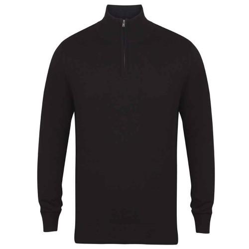 Henbury Mens Quarter Zip Jumper