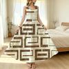 Women’s Sleeveless Maxi Dress Geometric Pattern,Loose Fit,Soft Fabric,Great for Home Casual & Daily Wear