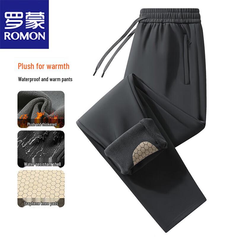 

ROMON Men s Warm Fleece-Lined Casual Pants 5XL