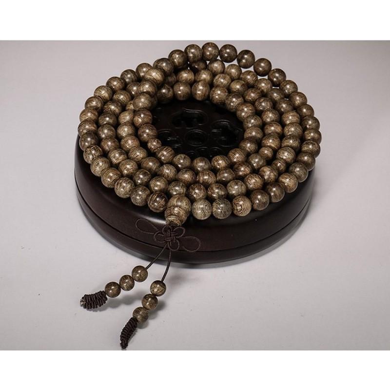 Authentic Nha Trang Agarwood 108-Bead Bracelet for Men & Women - Natural Old-Growth Buddhist Prayer Beads 6mm