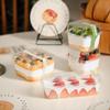 10Pcs Rectangle Plastic Cake Box With Lid Bread Container Cake Packaging Portable Mousse Gift Box Christmas Wedding Party