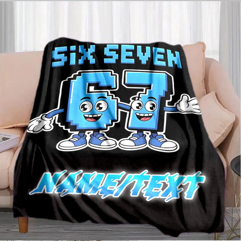 1PC Custom Name "Six Seven Friends Adventure" Flannel Blanket Versatile,all-season Throw Suitable for the Living Room,bedroom,camping,travel,and Gift