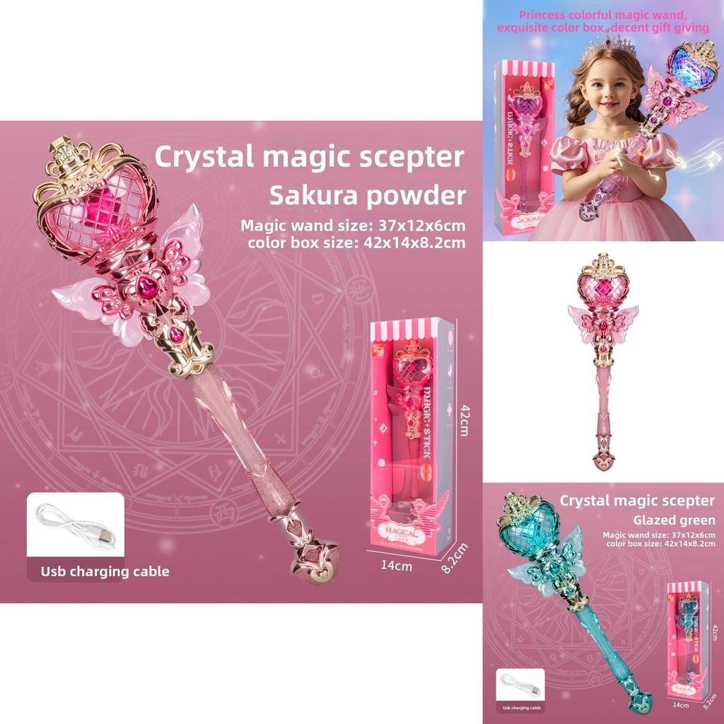 Girl Light Sound Crystal Magic Wand With Music And Flashing For Children Entertainment Play
