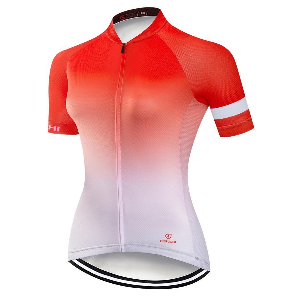 Professional Summer Short Riding Bicycle Cycling Clothing Set Gradient Color Women Sport Jerseys Suits