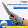 Competitive Price HPPE Cut Resistant Gloves ANSI/ISEA Cut Level 3 Anti-Cut Protection Abrasion-Resistant Uncoated Grey Glass