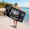 Deep Purple Customized Name Text Beach Towel, Soft Absorbent Towel Beach Pool Travel Personal Gift