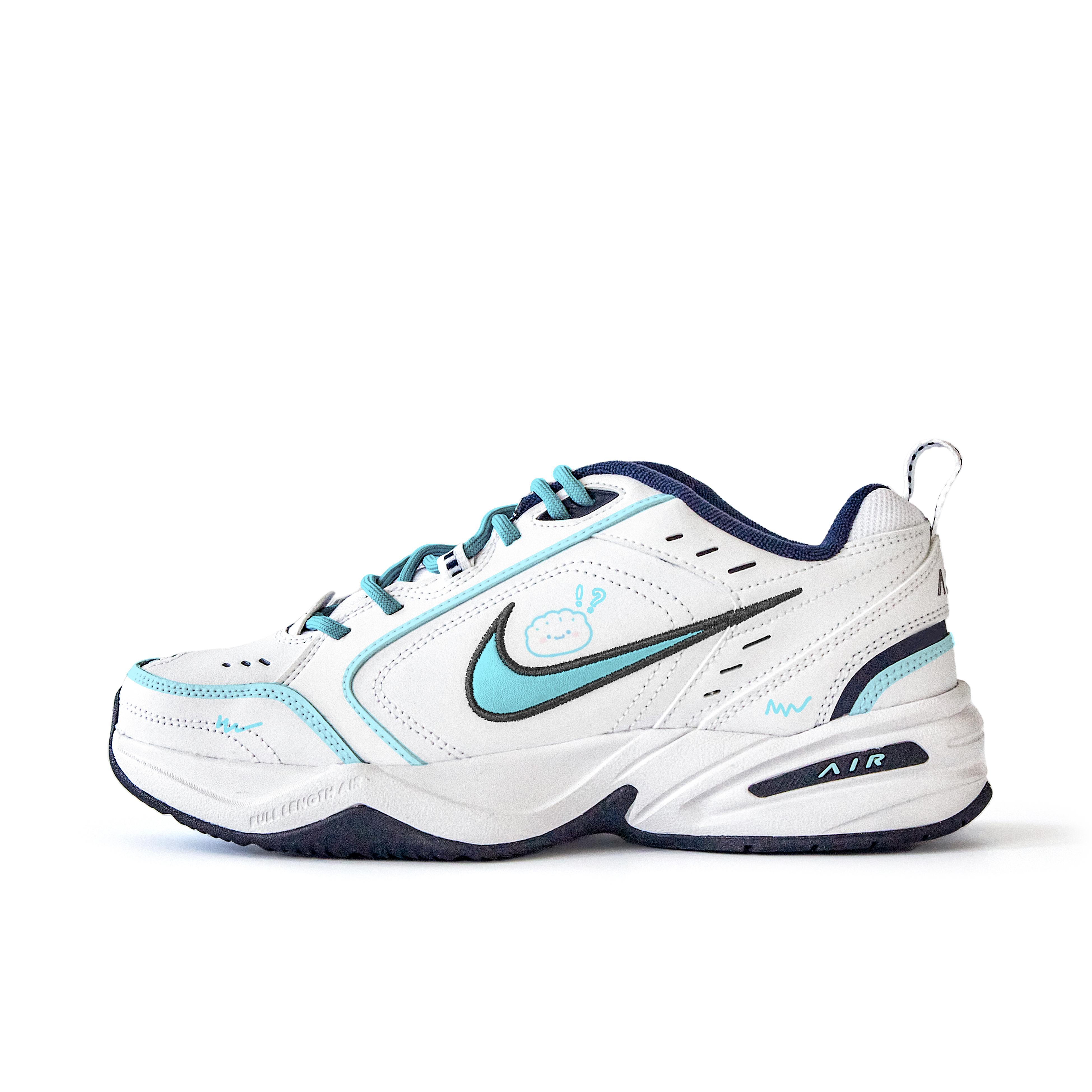 

Nike Air Monarch 4 Slip Resistant Abrasion Resistant Low top Chunky Sneakers Unisex White 415445-102(Team676-) 45
