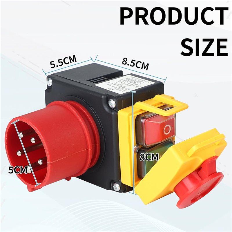 ABKS-Emergency Stop Switch Machine Switch 3-Phase 400 V With 80 Cm Cable Safety Switch Zero Voltage Switch Equivalence KOA7