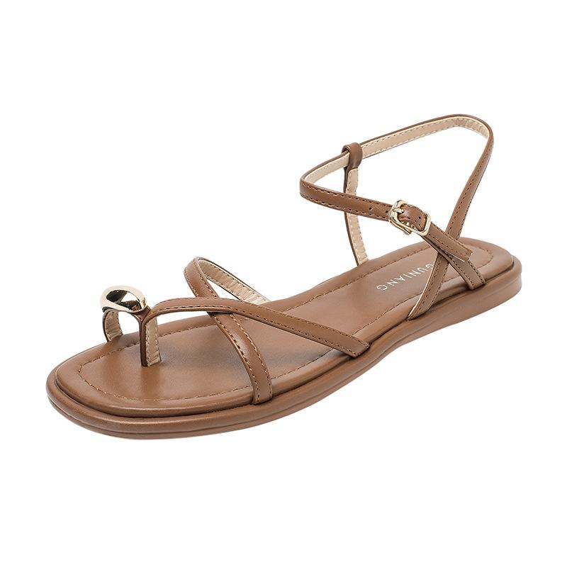 7468-20 Flat-soled Women's Sandals, New Korean Version of Youth Roman Shoes for Summer 2025, Outer Wear