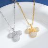 Titanium Steel Light Luxury Full Diamond Mouse Necklace, Earrings & Ring Set - Versatile Women's Clavicle Chain