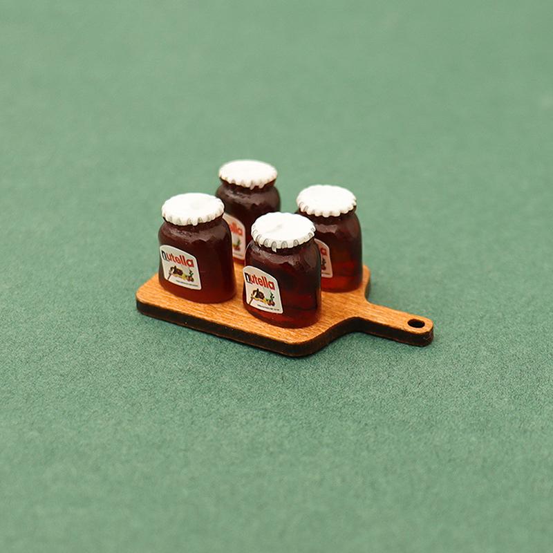 5Pcs/Lot Dollhouse Diy Accessories Miniature Coffee Can Bread Spread Fruit Sauce Jam Food Model Kitchen Decor Toy