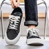 New Blue Cowboy Men Shoes Comfort Vulcanized Shoes Men's Skateboard Shoes Lace-Up Canvas Shoes Male Skate Sneakers