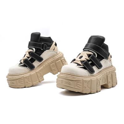 2025 Gothic Ankle Rock Boots New Punk Style Women Shoes Lace-up Heel Height 8CM Platform Shoes Woman Metal Decor Woman Sneakers