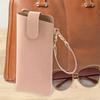 PU Leather Sunglasses Storage Bag Solid Color Hanging Sunglasses  Eyewear Accessories