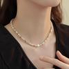 Colored Stone Natural Pearl Necklace Dopamine Beaded Collarbone Chain 2025 Popular Neck Chain