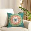 Bohemia Green Cushion Cover Reversible Plush Pillow Cover Soft Fluffy Home Decor for Sofa Bedroom