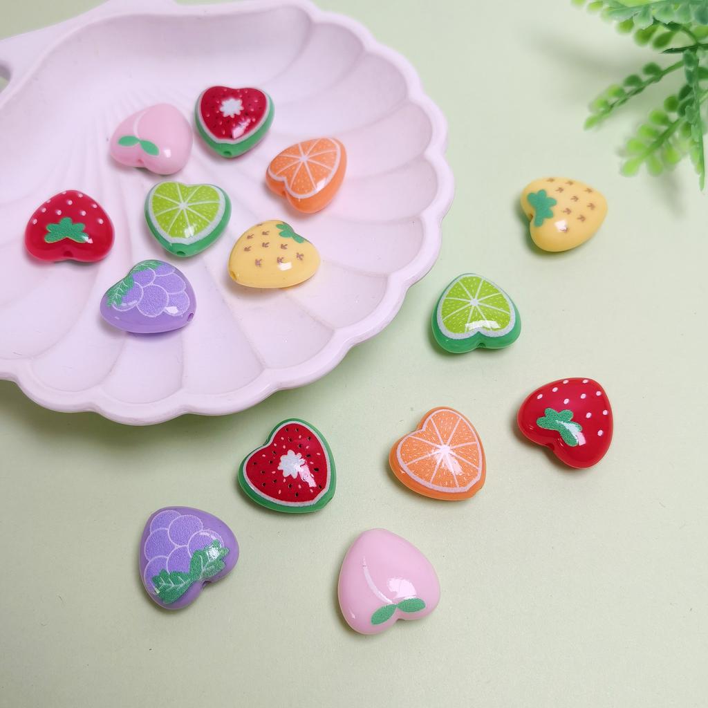19*20mm 100pcs Heart Beads Acrylic Spacer Loose Beads for Jewelry Making Diy Bracelet Necklace Phone Chain Accessories