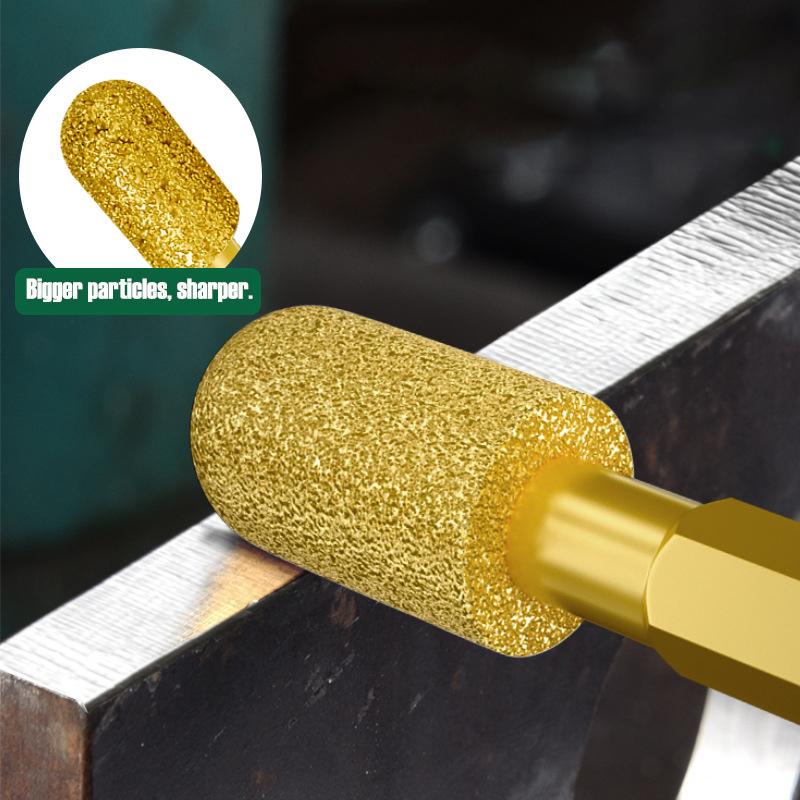 Diamond Grinding Head 6mm Universal Shank Brazing File For Cast Iron Stainless Steel Ceramics Stone Grinding Polishing Engraving