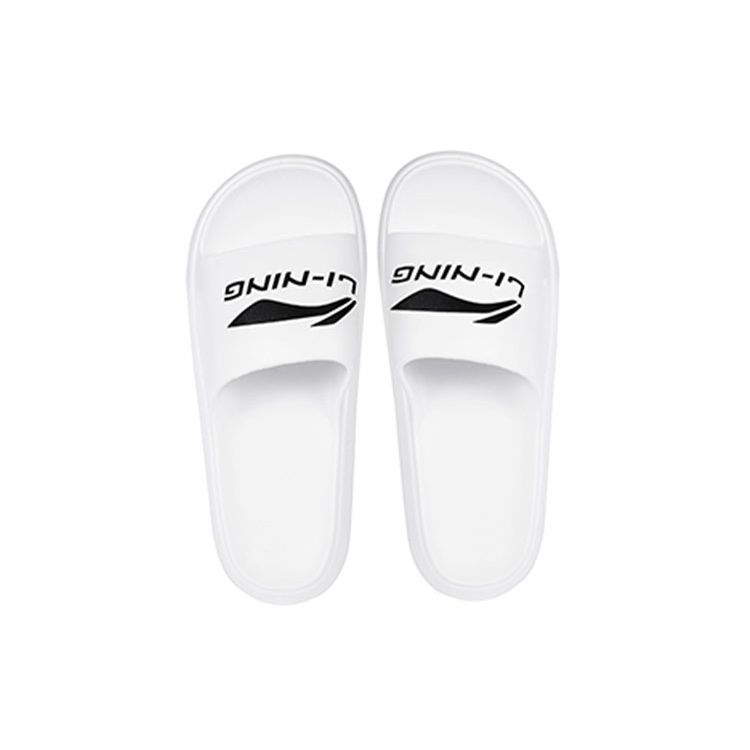 Li Ning Flat Home Slide Sandals Men Footwear White LSXS900-3