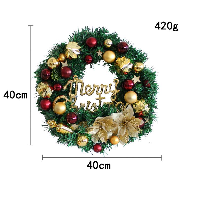 Port Love Christmas Door Wreath with Decorative Balls and Flowers