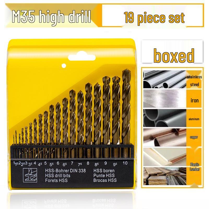 Burghiu elicoidal M35 Cobalt pentru tablă metalică din oțel inoxidabil de înaltă duritate.