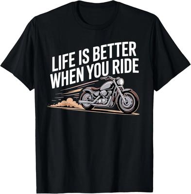 Lustige Motorrad Biker Kunst für Männer Frauen Motorradfahrer T-Shirt