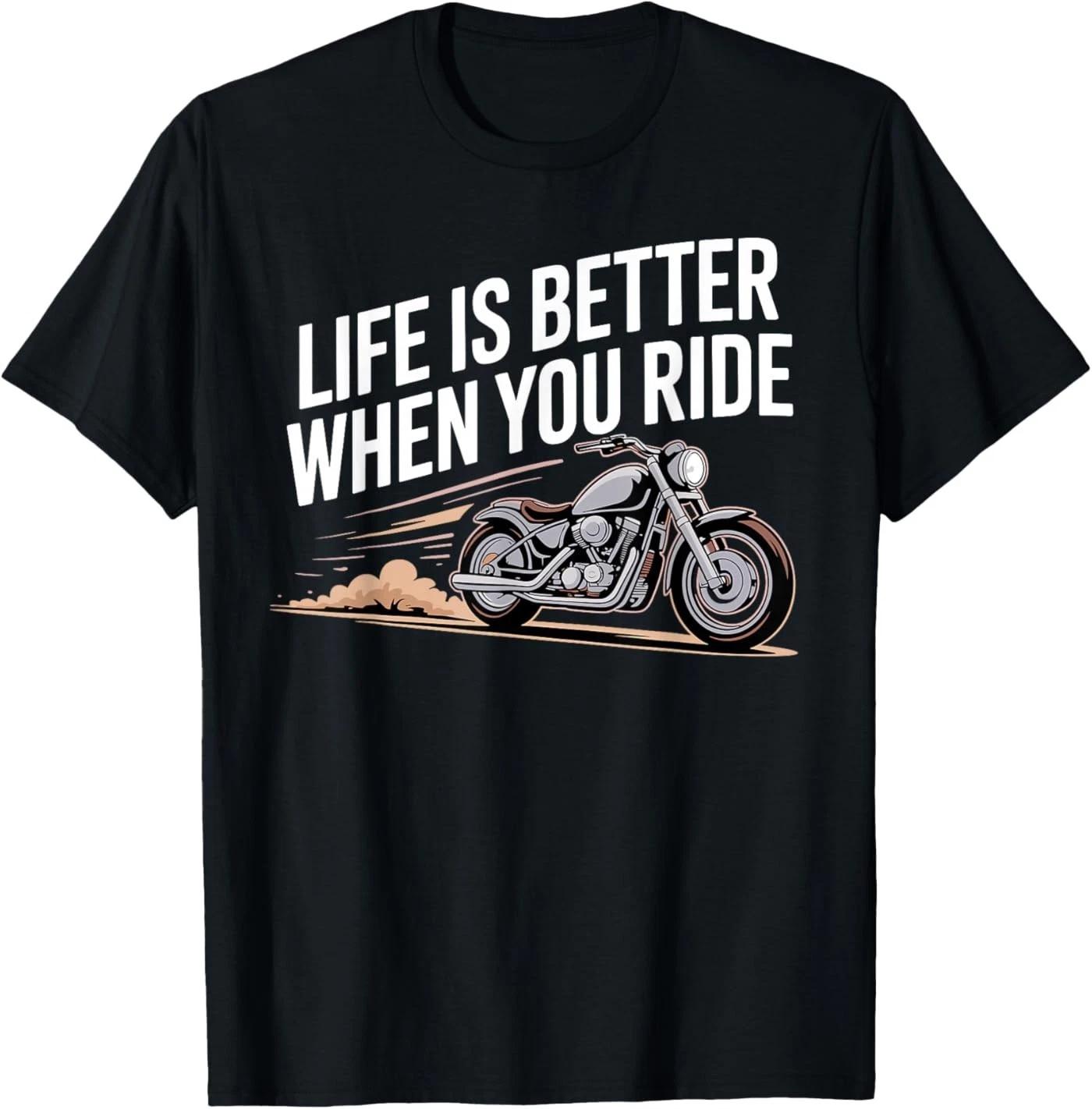 Funny Motorcycle Biker Art for Men Women Motorbike Rider T-Shirt 3XL