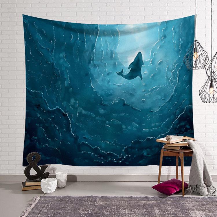 Ocean Wave Tapestry Beauty Sea Beach Big Whale Animals Tapestry Wall Hanging Tapestries Home Decor Bedroom Wall Art Tapestry